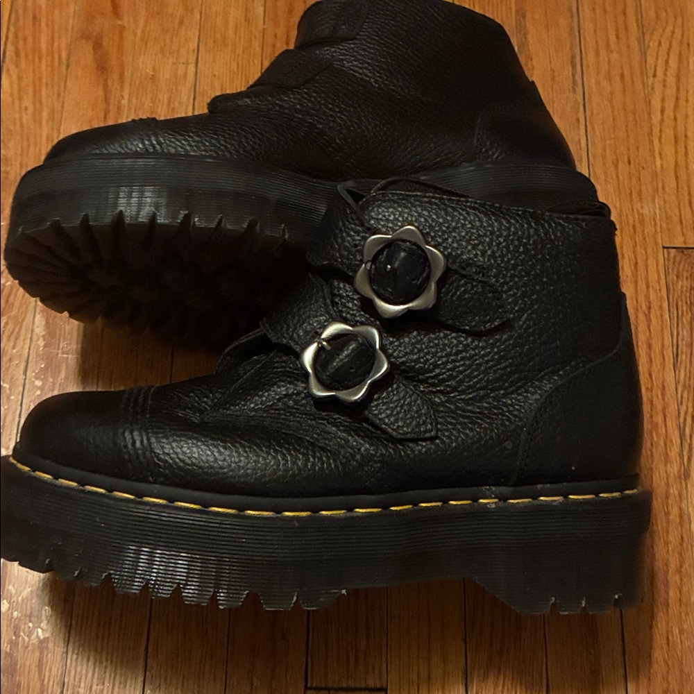 Dr. Martens Black Ankle Boots 2”plat - Picture 4 of 5